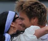 Nolwenn Leroy et un ami à Wimbledon