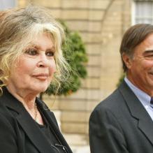 Brigitte Bardot et Alain Bougrain-Dubourg à l'Elysée le 27 septembre 2006.