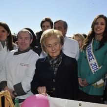 Bernadette Chirac et Marine Lorphelin lors de la grande fête des Pièces Jaunes, le samedi 9 février 2013 à Nice.