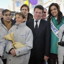 Marine Lorphelin et Christian Estrosi lors de la grande fête des Pièces Jaunes, le samedi 9 février 2013 à Nice.