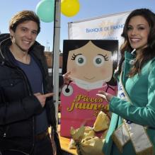 Clément Lefert et Marine Lorphelin lors de la grande fête des Pièces Jaunes, le samedi 9 février 2013 à Nice.