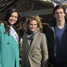 Marine Lorphelin, Lorie et Clément Lefert lors de la grande fête des Pièces Jaunes, le samedi 9 février 2013 à Nice.