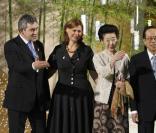 Gordon Brown, Sarah Brown, Kiyoko Fukuda et Yasuo Fukuda