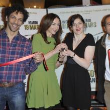 Tomer Sisley, Elsa Zylberstein, Valérie Donzelli et Patrick Timsit au lancement du Printemps du cinéma à l'UGC Ciné Cité de Bercy, à Paris le 17 mars 2013.