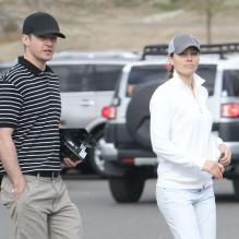 Exclusif - La jolie Jessica Biel et Justin Timberlake à la sortie du Mirimichi Golf Course après une partie de golf à Millington, le 14 avril 2013.