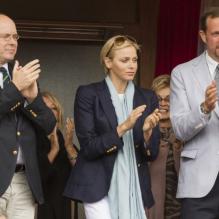 Charlene de Monaco accompagnait le 20 avril 2013 son mari le prince Albert au Masters de Monte-Carlo à l'occasion des demi-finales du tournoi, opposant Nadal à Tsonga, et Djokovic à Fognini.