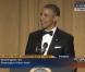 Barack Obama, lors de son discours au cours du dîner des correspondants de presse accrédités à la Maison Blanche à Washington le 28 avril 2013