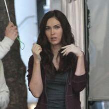 Megan Fox sur le tournage du film "Teenage Mutant Ninja Turtles" (Les Tortues Ninja) à New York, le 5 mai 2013