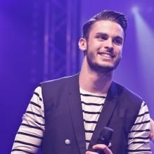 Baptiste Giabiconi participe au 3eme <em>Monaco Beach Soccer Show</em> à Monaco, le 9 février 2013.