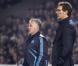 Laurent Blanc et Didier Deschamps lors du match entre les Girondins de Bordeaux et l'Olympique de Marseille au stade Chaban-Delmas de Bordeaux le 17 janvier 2010