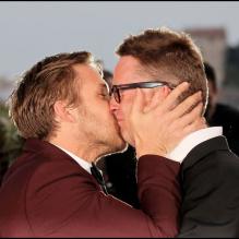 Ryan Gosling et Nicolas Winding Refn lors du 64e Festival de Cannes pour Drive, le 22 mai 2011.