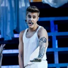 Justin Bieber en concert à Stockholm, le 24 avril 2013.