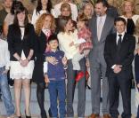Letizia et Felipe d'Espagne lors d'une audience au palais de la Zarzuela, à Madrid, le 22 mai 2013.