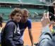 Richard Gasquet à l'entraînement sur la terre rouge de Roland Garros à Paris, le 22 mai 2013