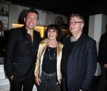 Exclusif - Jacques Sanchez, Danièle Evenou et Dominique Besnehard - Anniversaire de l'incontournable programmateur de télévision et de radio Jacques Sanchez au restaurant NoLita dans le 8e arrondissement de Paris, le 29 mai 2013.