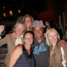 Arantxa Sanchez Vicario, Mary Pierce, Yannick Noah et Jana Novotna lors du dîner du Trophée des Légendes au Buddha-Bar à Paris le 5 juin 2013
