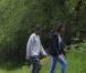 Michelle Obama et ses filles Malia et Sasha lors de leur visite dans le parc national de Glendalough en Ireland, le 18 juin 2013.