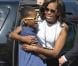 Michelle Obama et ses filles Sasha et Malia arrivent pour leur visite du Mémorial de l'Holocauste à Berlin, le 19 juin 2013.