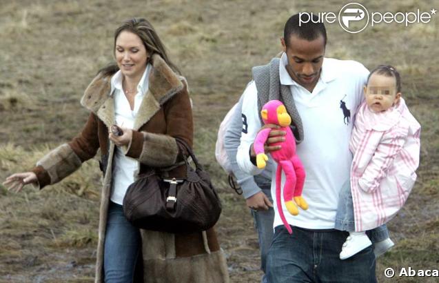 Thierry Henry et son ex-épouse Nicole Merry, et leur fille Tea
