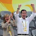 PHOTOS : La princesse Cristina d'Espagne et son champion de mari, hystériques dans les gradins de Pékin !