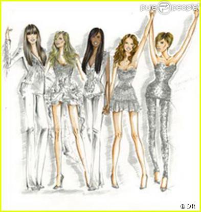 Dessin de Roberto Cavalli pour la tournée des Spice Girls