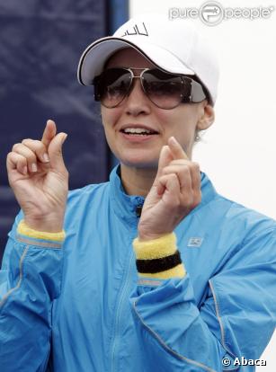 Jennifer Lopez pendant le triathlon de LA