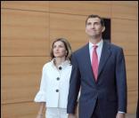Letizia et Felipe d'Espagne dans les locaux de Channel 4 à Madrid, le 9/10/08