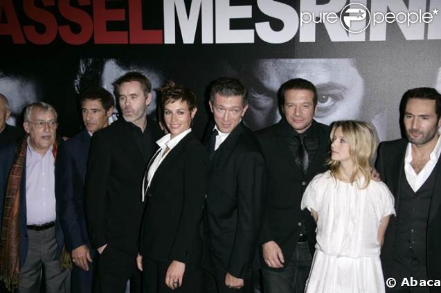 Toute l'équipe de Mesrine à l'avant-première, le 12/10/08, à l'UGC Normandie
