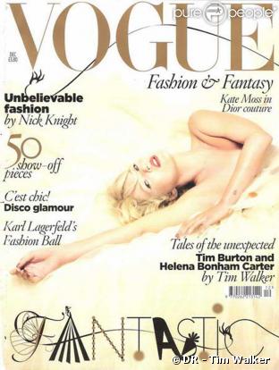 Kate Moss en couverture de Vogue