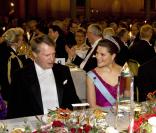 Victoria de Suède et JMG Le Clézio à Stockholm le 10 décembre 2008