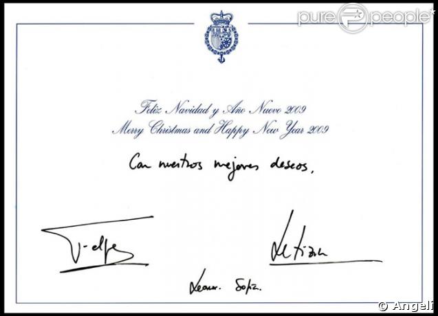 Letizia  et Felipe d'Espagne vous souhaitent de joyeuses fêtes