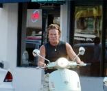 Mickey Rourke sur son scooter, l'an dernier