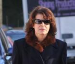 Fanny Ardant aux obsèques de Claude Berri, au cimetière juif de Bagneux, le 15 janvier 2009.