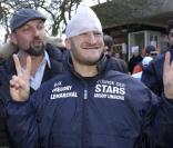 Harlem de la Star Ac' 4 et Olivier Ottin, le manager de Grégory Lemarchal, au Prix de Cornulier