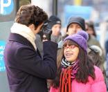 America Ferrera et Michael Urie sur le tournage de la série  Ugly Betty .  21/01/09