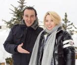 Anne Marivin et son ch'ti ventre et Elie Semoun au Festival de l'Alpe d'Huez, janvier 2009