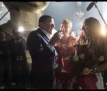 Jean-Claude Camus, Chris Stills et Sofia Essaïdi à la première de Cléopâtre au Palais des Sports