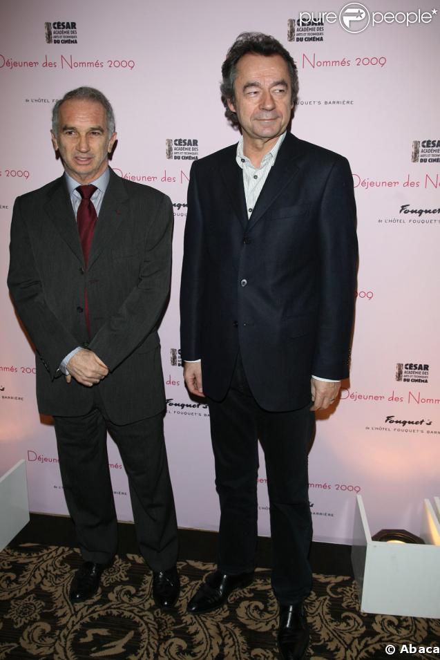 Alain Terzian et Michel Denisot au déjeuner des nommés aux César 2009 au Fouquet's le 7/02/09