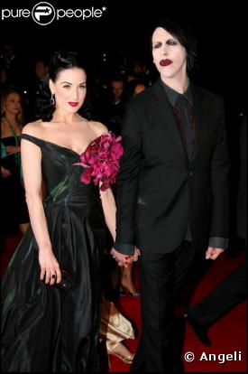 Dita Von Teese et Marilyn Manson à Cannes le 21/05/2006