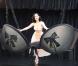 Dita Von Teese pose avec un soutien gorge géant pour le lancement de sa nouvelle collection de lingerie le 23/09/2008 à Londres  