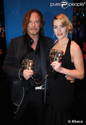 Les meilleurs acteurs aux BAFTA : Mickey Rourke et Kate Winslet 