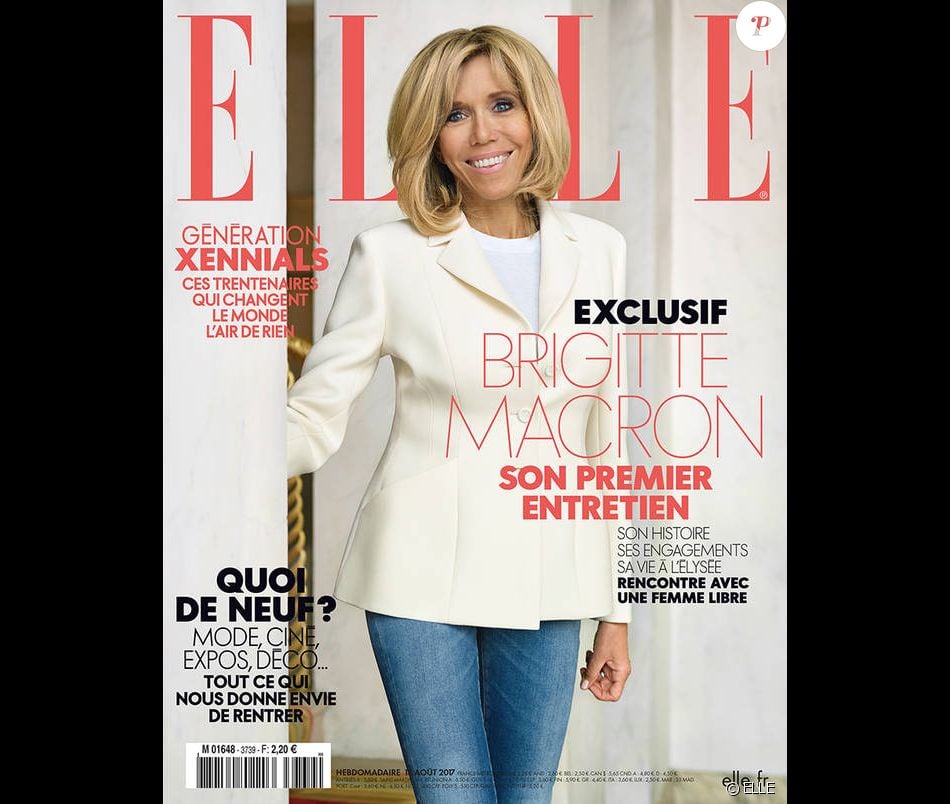 Brigitte Macron en couverture de ELLE, en kiosques le 18 août 2017.