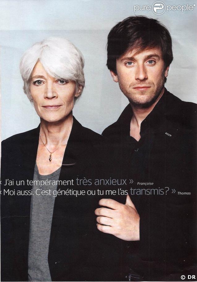 Françoise Hardy et son fils Thomas Dutronc dans le magazine  Psychologies  du mois de mars.