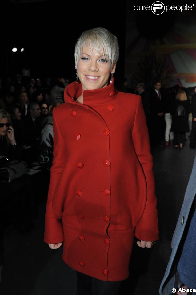 Pink au défilé Stella McCartney ce lundi matin à Paris