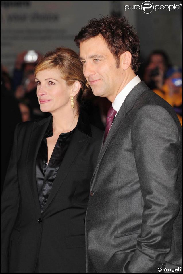 Julia Roberts et Clive Owen, à l'occasion de l'avant-première de 