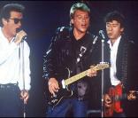 Alain Bashung avec Johnny et Eddy Mitchell en 1989 au Palais des Sports 