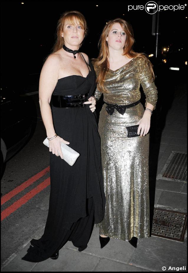 La princesse Beatrice et Sarah Ferguson à l'anniversaire d'Heather Kerzner, à Londres, le 14 mars 2009