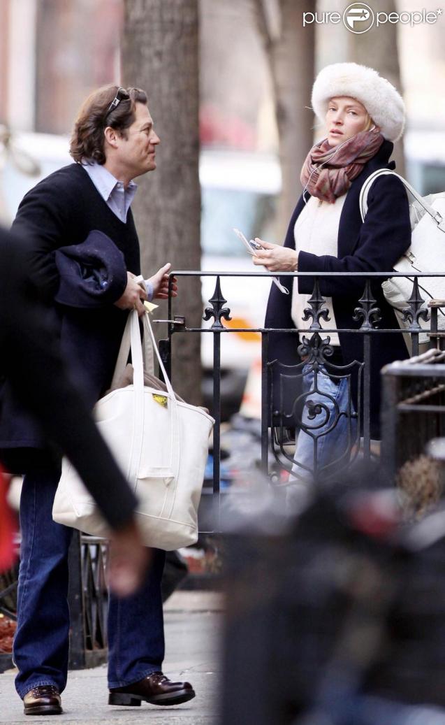 Uma Thurman et Arpad Busson à New York. Mars 2009