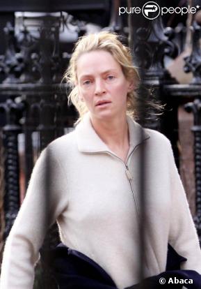 Uma Thurman à New York. Mars 2009
