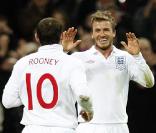 David Beckham durant le match amical qui opposait l'Angleterre à la Slovaquie le 28 mars 2009 à Londres